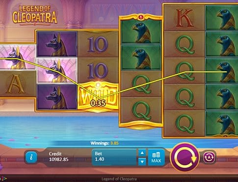 Игровой автомат Legend of Cleopatra - призовая комбинация на линии Призовая комбинация на линии в игровом втомате Legend of Cleopatra