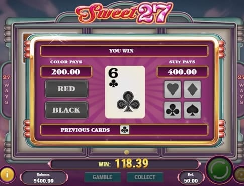 Слот Sweet 27 - риск игра Риск игра в слоте Sweet 27